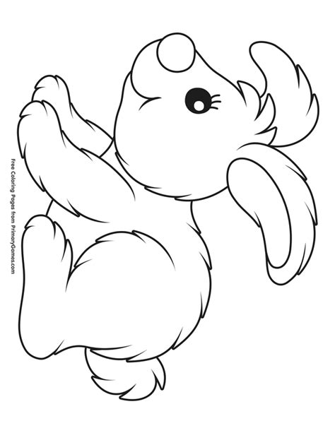 Fluffy Bunny Coloring Page • FREE Printable eBook | Easter coloring pages, Bunny coloring pages ...