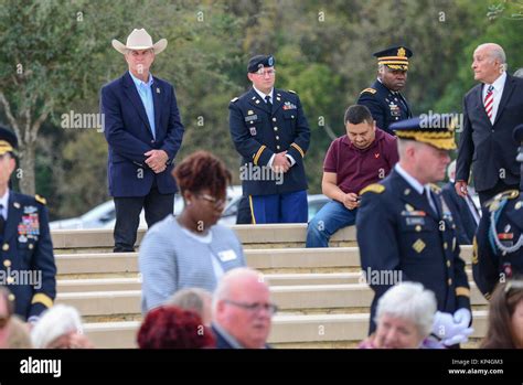 Family, friends, and comrades of retired Gen. Richard E. Cavazos, the U ...