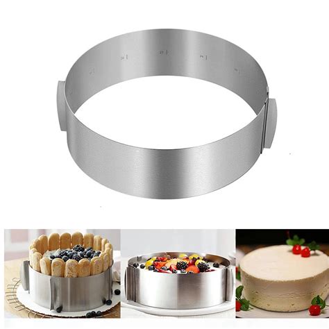 6 12 Inch Stainless Steel Cake Mousse Ring Adjustable Size Retractable