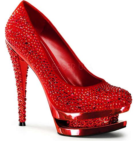 Rhinestone Encrusted Dual Platform Stiletto Pumps High Heels Shoes