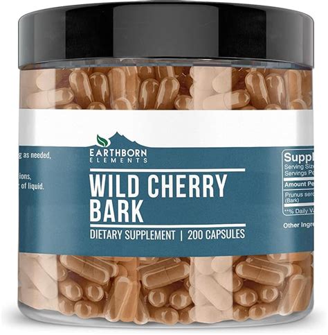 Amazon Earthborn Elements Wild Cherry Bark 200 Capsules Pure