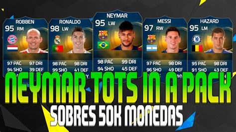 FIFA 15 NEYMAR TOTS IN A PACK 20 X SOBRES 50K CON DJMARIIO CACHO