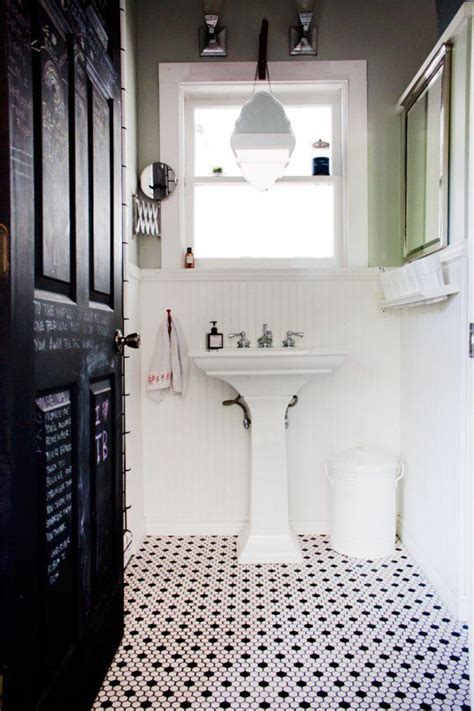 27 Small Black And White Bathroom Floor Tiles Ideas And Pictures