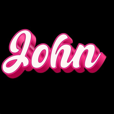 premium photo john typography  design pink black white background