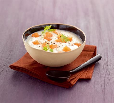 Recette velouté de chou fleur au saumon fumé Marie Claire