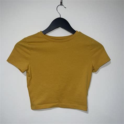 WILD FABLE BABY TEE Mustard Yellow Worn But In Depop