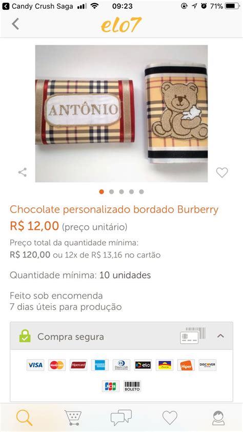 Pin De Vanessa Borges Em Burberry Party Ideas Chocolate Personalizado