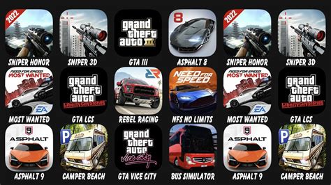 Sniper Honor Sniper 3D GTA III Asphalt 8 Most Wanted GTA LCS