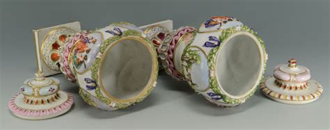 Lot 139 Pair Of Covered Capo Di Monte Porcelain Urns Case Auctions