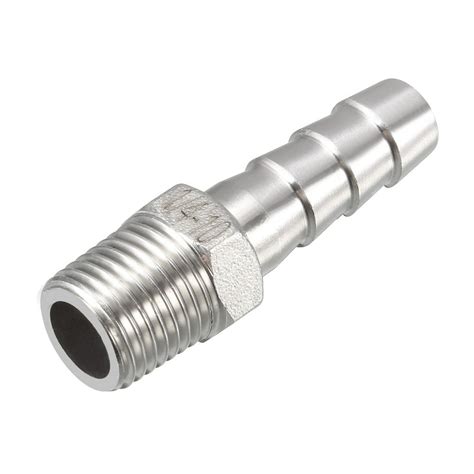 Stainless Steel Barb Hose Fitting Connector Adapter 10mm Barbed X G14 Male Pipe 3 Pcs Walmart