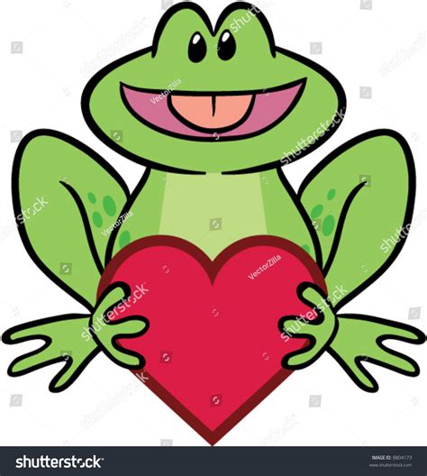 Cute Frog Valentine Heart Vector Illustration Stock Vector 8804173