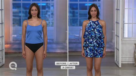 Fit 4 U Hi Neck Double Tiered Romper Swimsuit On Qvc Youtube