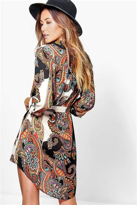 Paisley Shirt Dress Estilo Boho Paisley Shirt Fashion