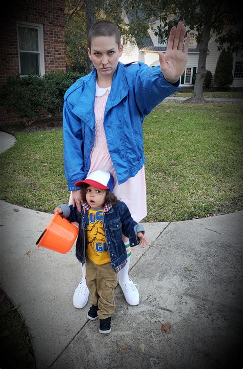 Dressed Up As Eleven And Dustin From Stranger Things With My 2 Yr Old