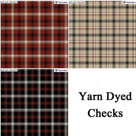 Cotton Yarn Dyed Checks Shirting Fabric Handwash At Rs