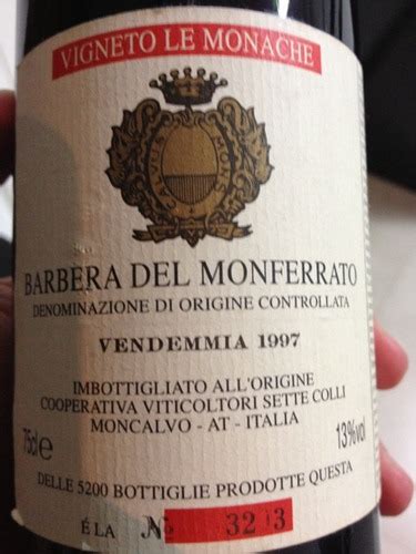 Sette Colli Vigneto Le Monache Barbera Del Monferrato Vivino Us