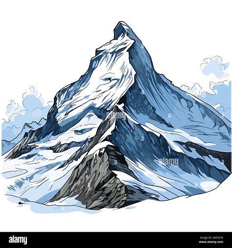 Matterhorn Matterhorn Hand Drawn Comic Illustration Vector Doodle