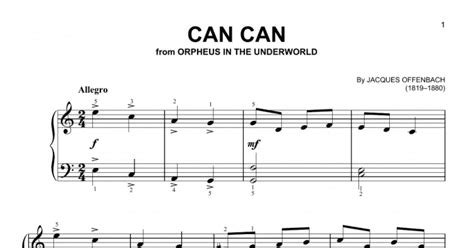 Can Can Easy Piano Print Sheet Music Now