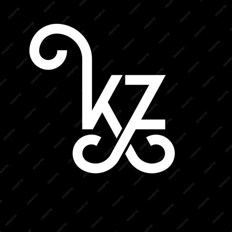 Kz Letter Logo Design Первоначальные буквы Икона логотипа Kz Абстрактная буква Kz минимальный