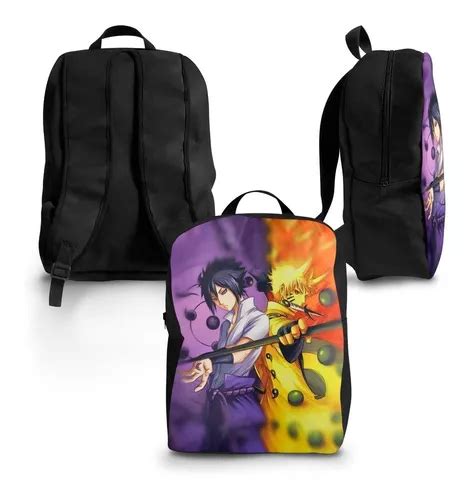 Mochila Escolar Bolsa Infantil Adulto Naruto E Sasuke Otaku