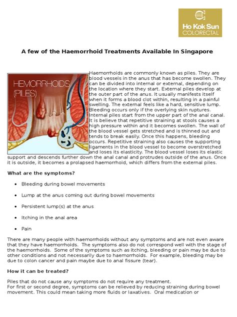 A Few Of The Haemorrhoid Treatments Available In Singapore Hemorrhoid