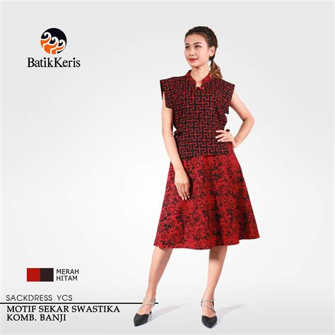 Sackdress Ycs Batik Motif Sekar Swastika Kombinasi Banji Batik Keris