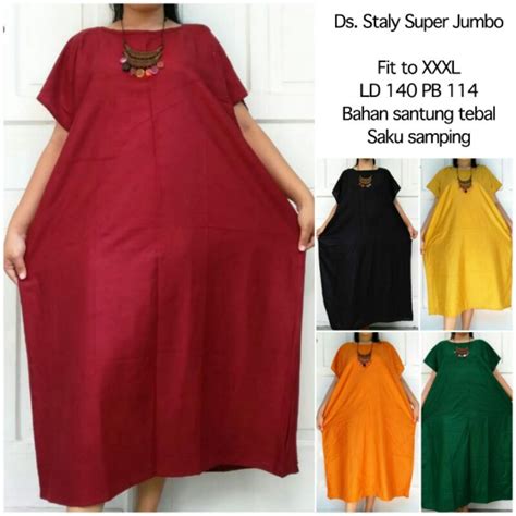 Jual Daster Jumbo LD 140 Dress Jumbo Big Size Dress Daster Polos Jumbo