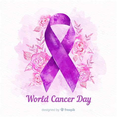 Free Vector Watercolor World Cancer Day Background