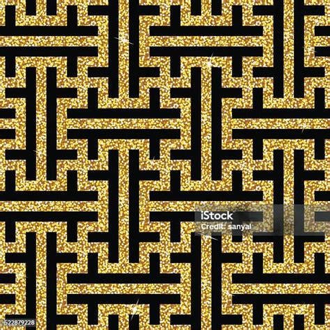 Golden Oriental Swastika Pattern Stock Illustration Download Image