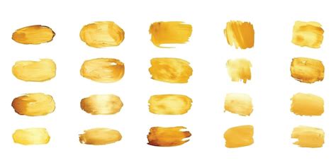 Premium Vector | A set of gold paint strokes gold brush gold white ...