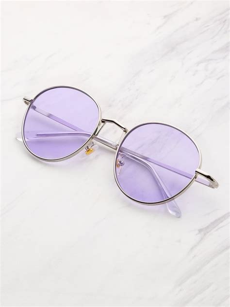 Tinted Flat Lens Sunglasses Purple Fashion Eye Glasses Glasses