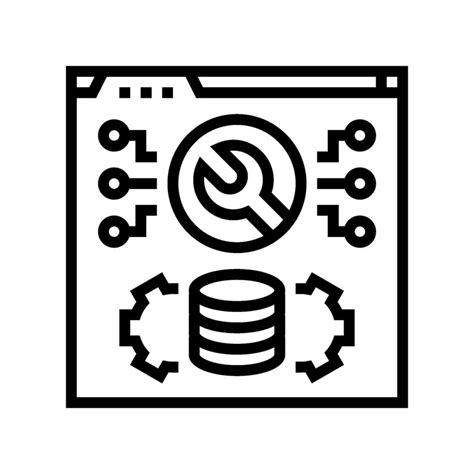 Software Maintenance Line Icon Vector Illustration Vector Art