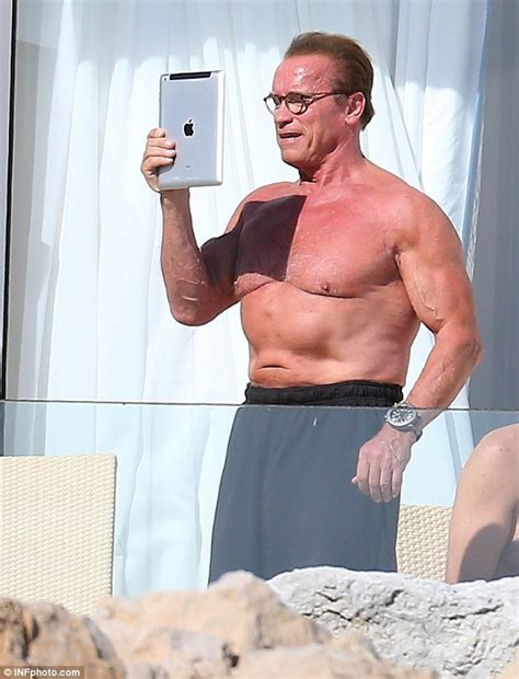 Arnold Schwarzenegger Shows Off Sculpted Physique While Sunbathing In