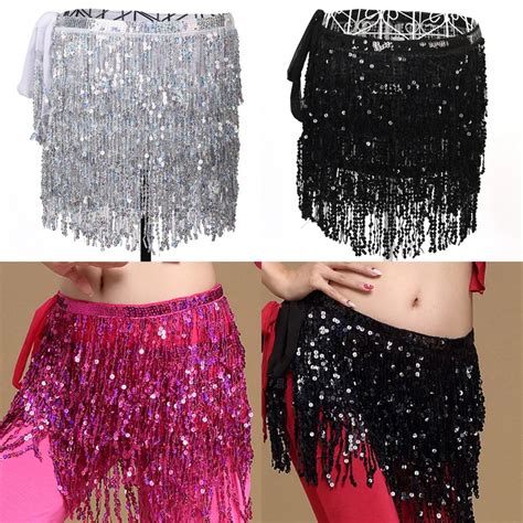 New Belly Dance Long Fringe Hip Scarf Dancing Waist Belt Skirt