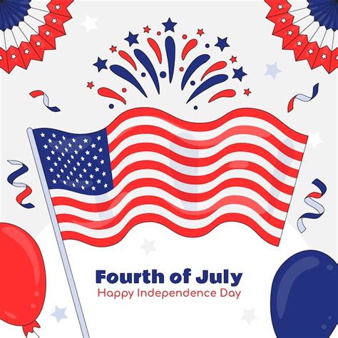 Free Vector Hand Drawn Elements Collection For American 4th Of July