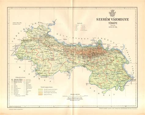 1897 SYRMIA COUNTY Antique Dated Map Austro-hungarian Empire - Etsy