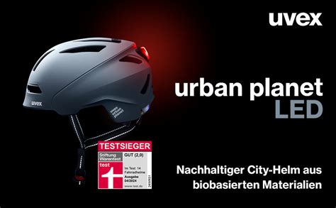 uvex urban planet LED nachhaltiger Fahrradhelm für Damen und Herren