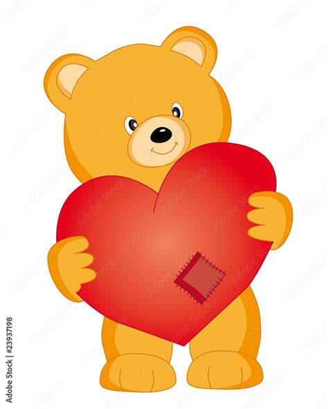 Oso Con Un Corazón Vector De Stock Adobe Stock