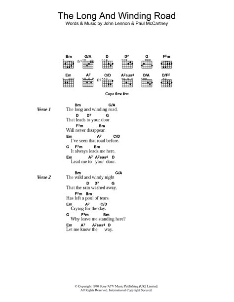 The Long And Winding Road By The Beatles Guitar Chords Lyrics Guitar Instructor