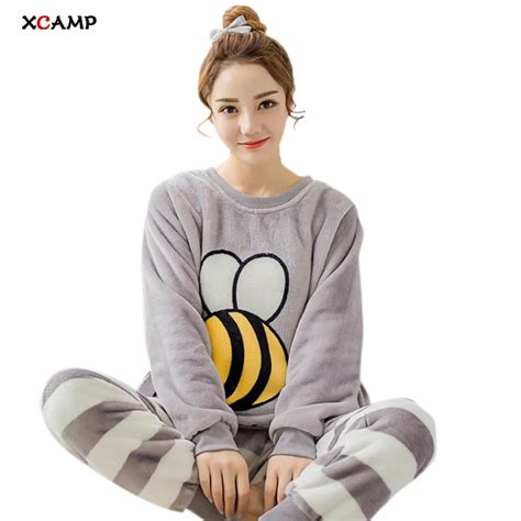 Xcamp Autumn And Winter Pajamas For Women Fashion Nightgown Two Pieces