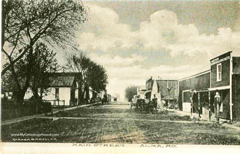 Alma, Missouri, Main Street, vintage postcard photo