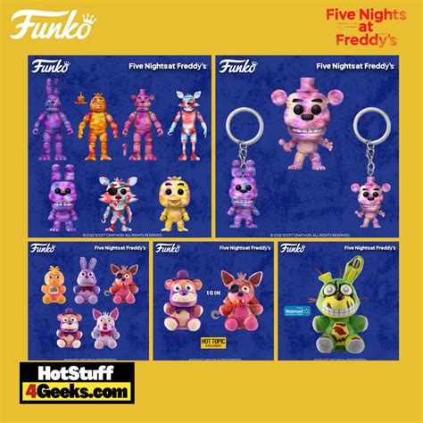 New Fnaf Tie Dye Funko Pops Figures Plushies