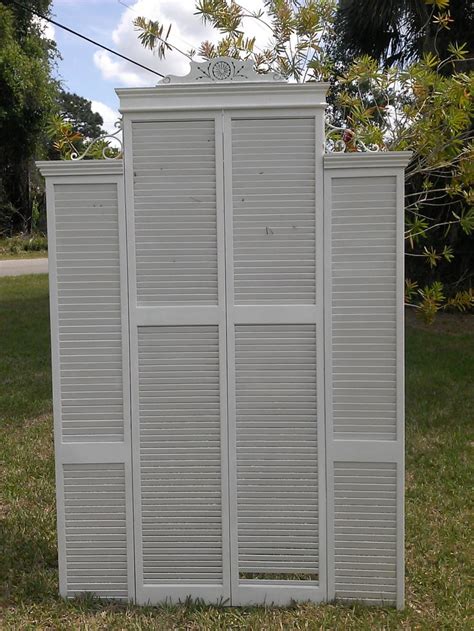 White Shabby Chic Shutter Headboard Or Background Decor Etsy Rustic