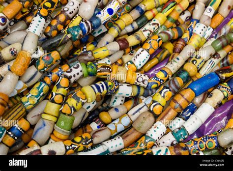 Beads for sale in weekly market, Koforidua, Ghana Stock Photo - Alamy