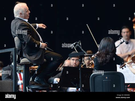 Israeli Conductor Daniel Barenboim Performs With The West Eastern