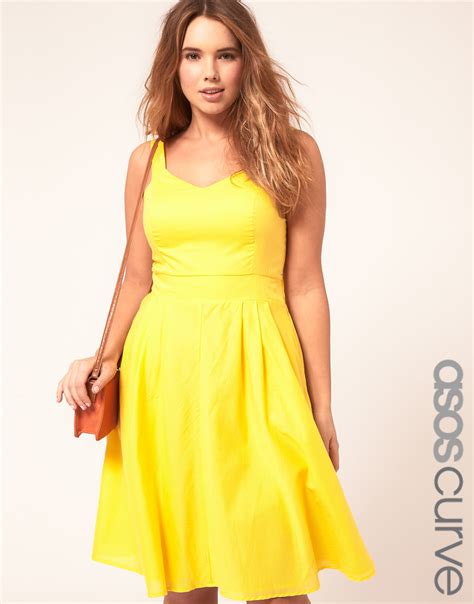 Asos Asos Curve Midi Summer Dress In Yellow Lyst