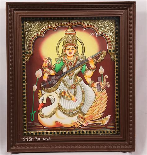 Saraswathi Devi Tanjore Painting 1 - Tanjore Paintings in Hyderabad