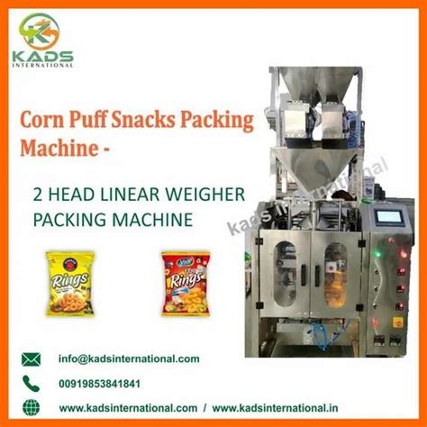 3KW Three Phase KURKURE SNACKS PACKAGING MACHINE 2 HEAD LINEAR WEIGHER