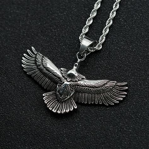 Stainless Steel Goro S Men Necklace Retro Eagle Wings Pendant Shopping Online India Pendentifs