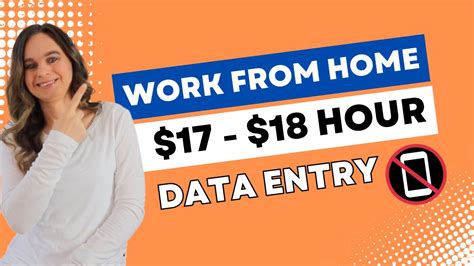 17 18 Hour Data Entry No Phones Work From Home Jobs No College